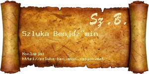 Szluka Benjámin névjegykártya